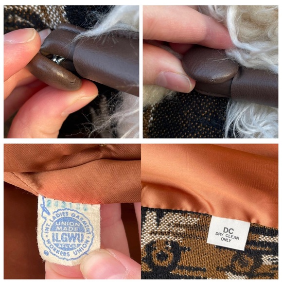 ILGWU Union Made | Rare Vintage 60s 70s Tapestry Penny Lane Duster Fur Coat - Picture 15 of 15